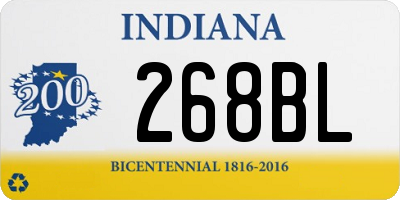 IN license plate 268BL