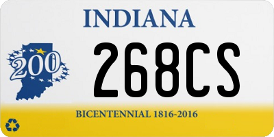 IN license plate 268CS