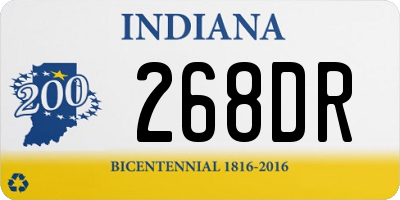 IN license plate 268DR