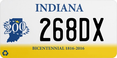 IN license plate 268DX