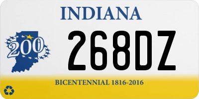 IN license plate 268DZ