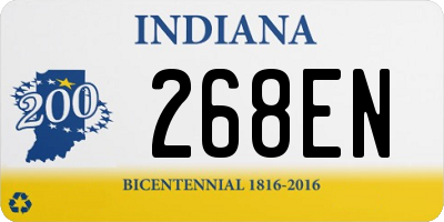 IN license plate 268EN