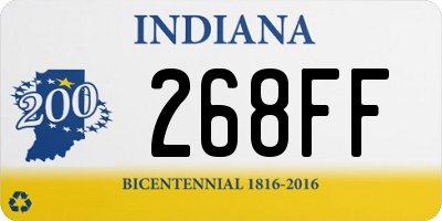 IN license plate 268FF