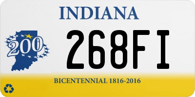 IN license plate 268FI