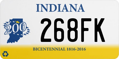 IN license plate 268FK