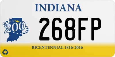 IN license plate 268FP