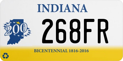 IN license plate 268FR