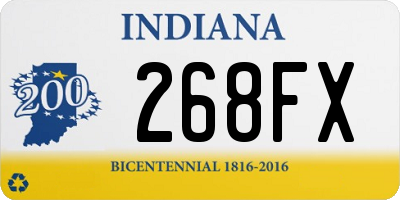 IN license plate 268FX