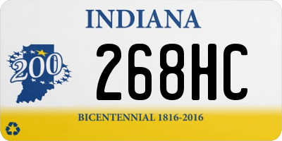 IN license plate 268HC