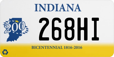 IN license plate 268HI