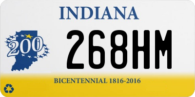 IN license plate 268HM