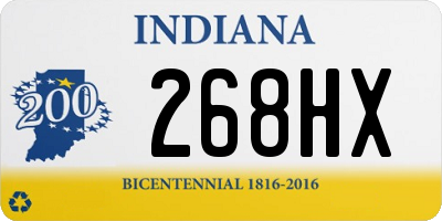 IN license plate 268HX