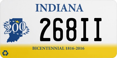 IN license plate 268II