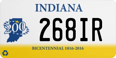 IN license plate 268IR