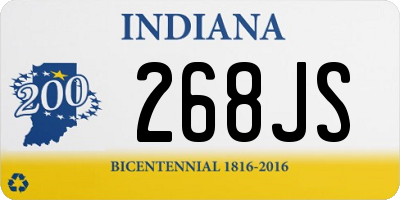 IN license plate 268JS