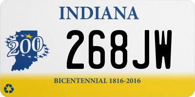 IN license plate 268JW