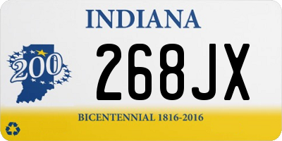 IN license plate 268JX