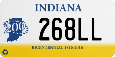 IN license plate 268LL