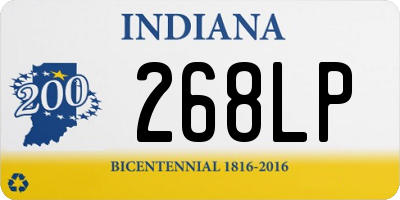 IN license plate 268LP