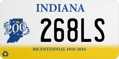 IN license plate 268LS