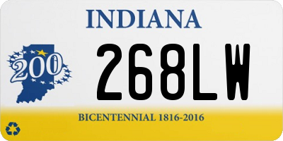 IN license plate 268LW