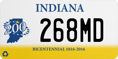 IN license plate 268MD