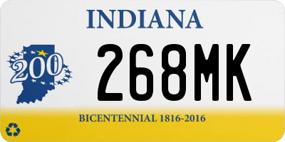 IN license plate 268MK