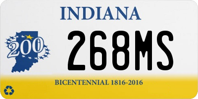 IN license plate 268MS