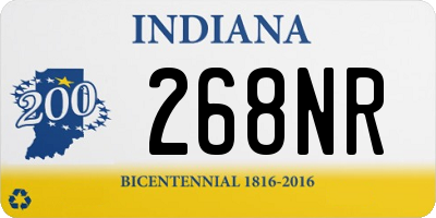 IN license plate 268NR