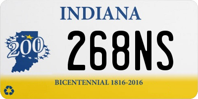 IN license plate 268NS