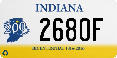 IN license plate 268OF