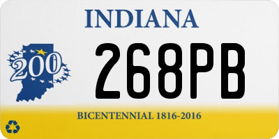 IN license plate 268PB