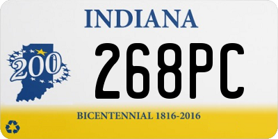 IN license plate 268PC