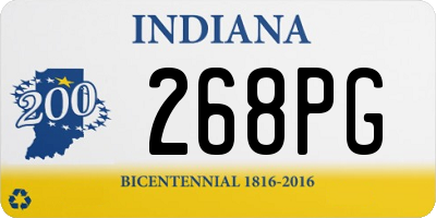 IN license plate 268PG