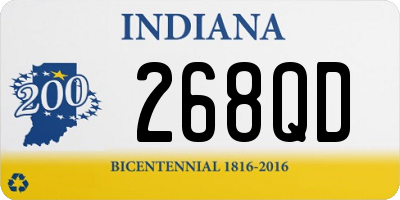 IN license plate 268QD