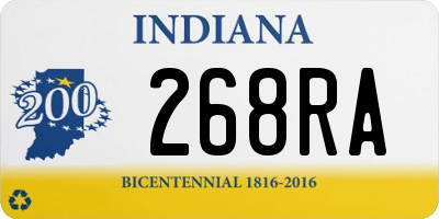 IN license plate 268RA