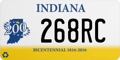 IN license plate 268RC