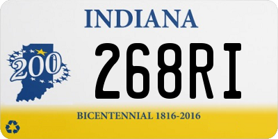 IN license plate 268RI