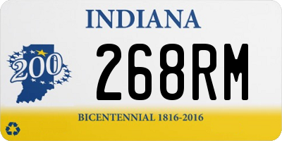 IN license plate 268RM