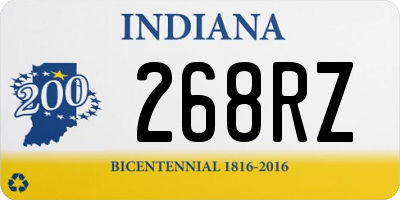 IN license plate 268RZ