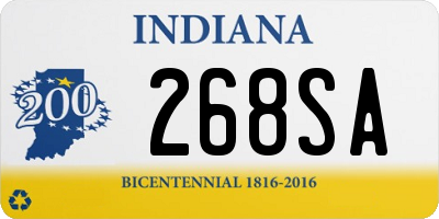 IN license plate 268SA