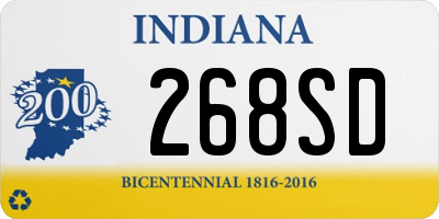 IN license plate 268SD