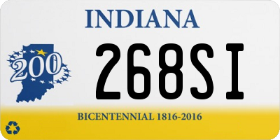 IN license plate 268SI