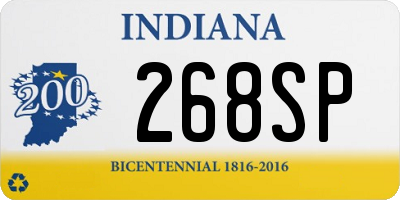 IN license plate 268SP