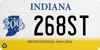 IN license plate 268ST