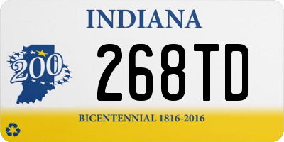 IN license plate 268TD