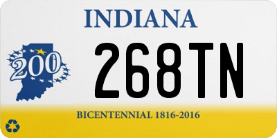 IN license plate 268TN