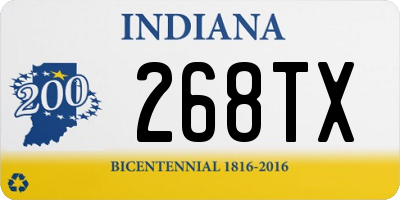 IN license plate 268TX