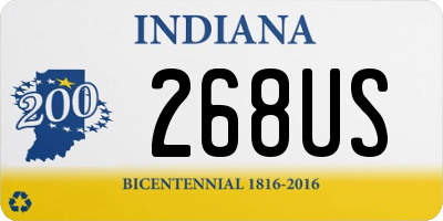 IN license plate 268US