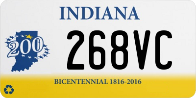 IN license plate 268VC